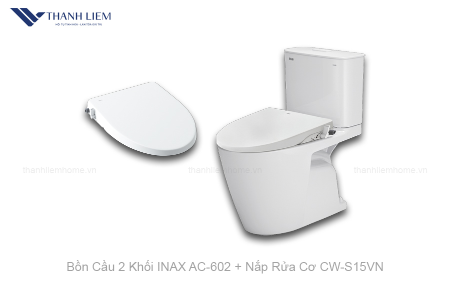 bon cau 2 khoi inax ac-602 nap rua co cw-s15vn