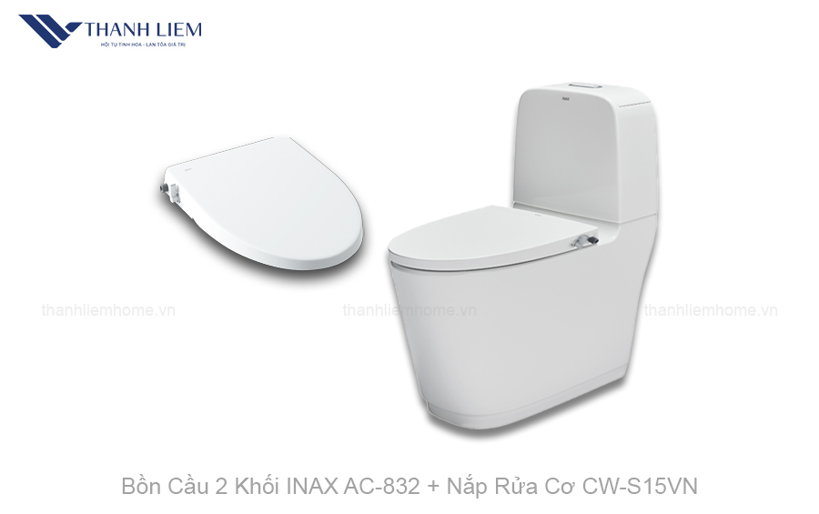 bon cau 2 khoi inax ac-832 nap rua co cw-s15vn