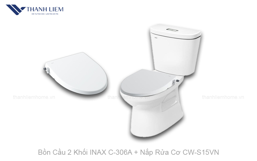 bon cau 2 khoi inax c-306a nap rua co cw-s15vn