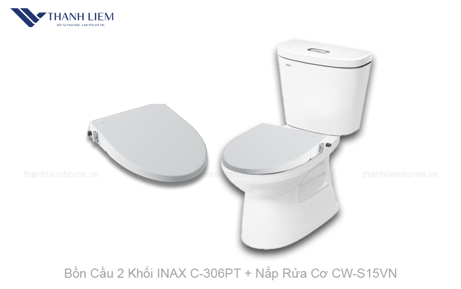 bon cau 2 khoi inax c-306pt nap rua co cw-s15vn