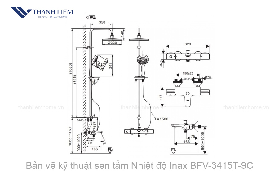 sen tam nhiet do Inax BFV-3415T-9C
