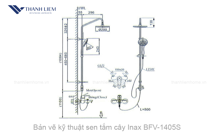 sen tam cay Inax BFV-1405S