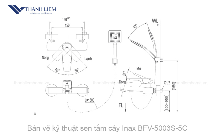 sen tam Inax BFV-5003S-5C