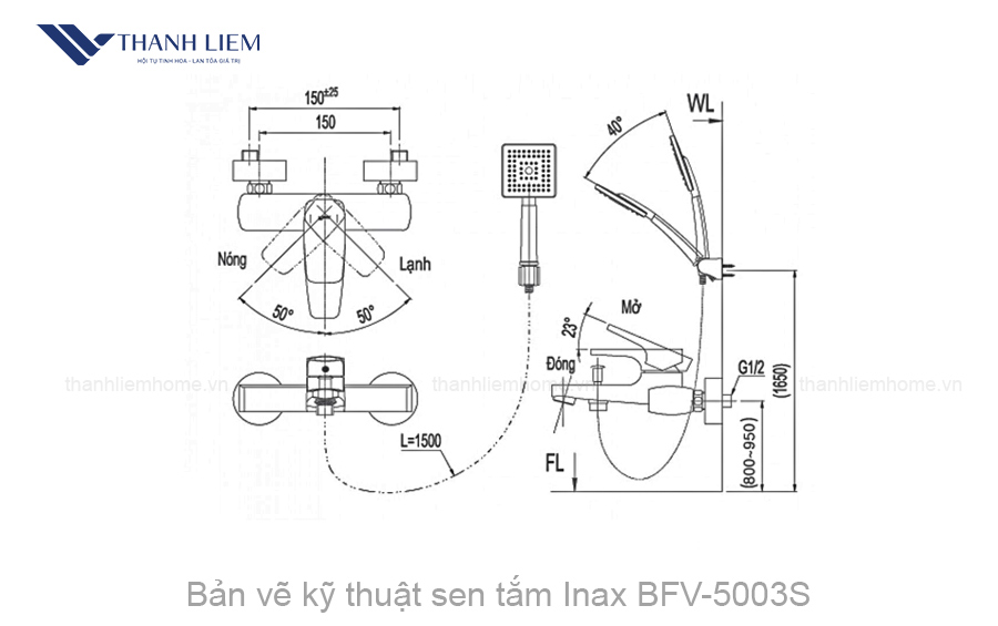 sen tam Inax BFV-5003S