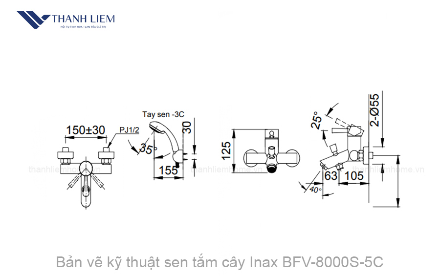 sen tam Inax BFV-8000S-5C