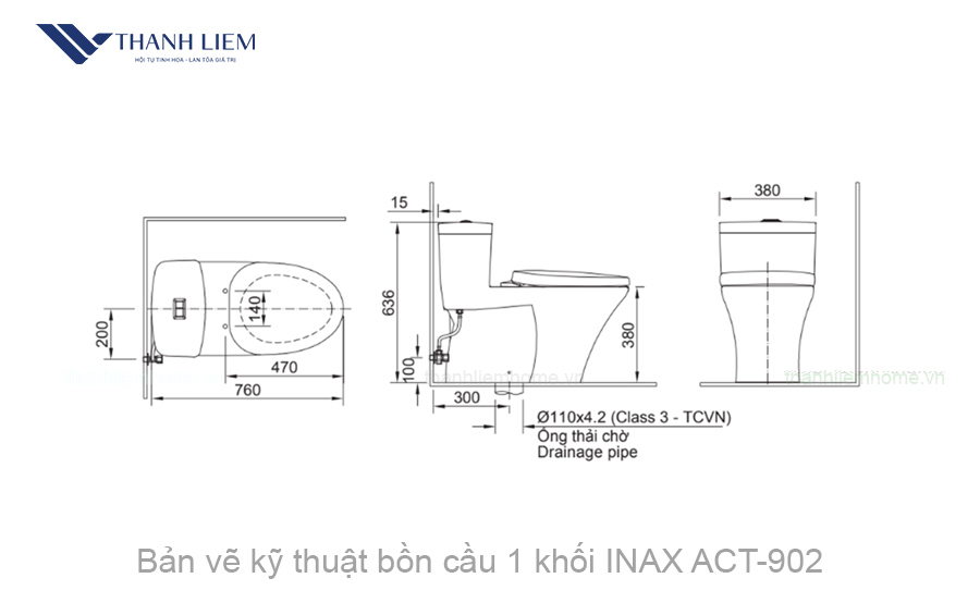 bon cau 1 khoi inax ac-900r nap rua co cw-s15vn