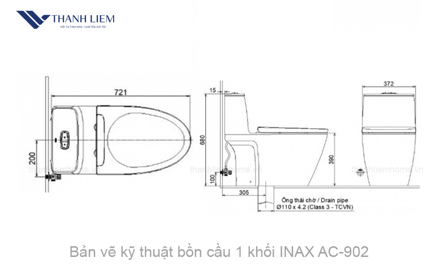 bon cau 1 khoi inax ac-902 nap rua co cw-s15vn