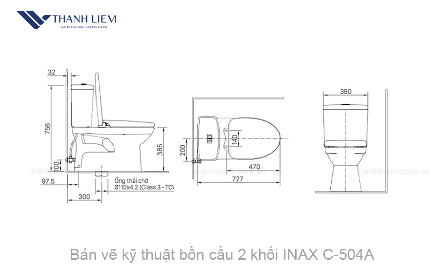 bon cau 2 khoi inax c-504a nap rua co cw-s32vn-1