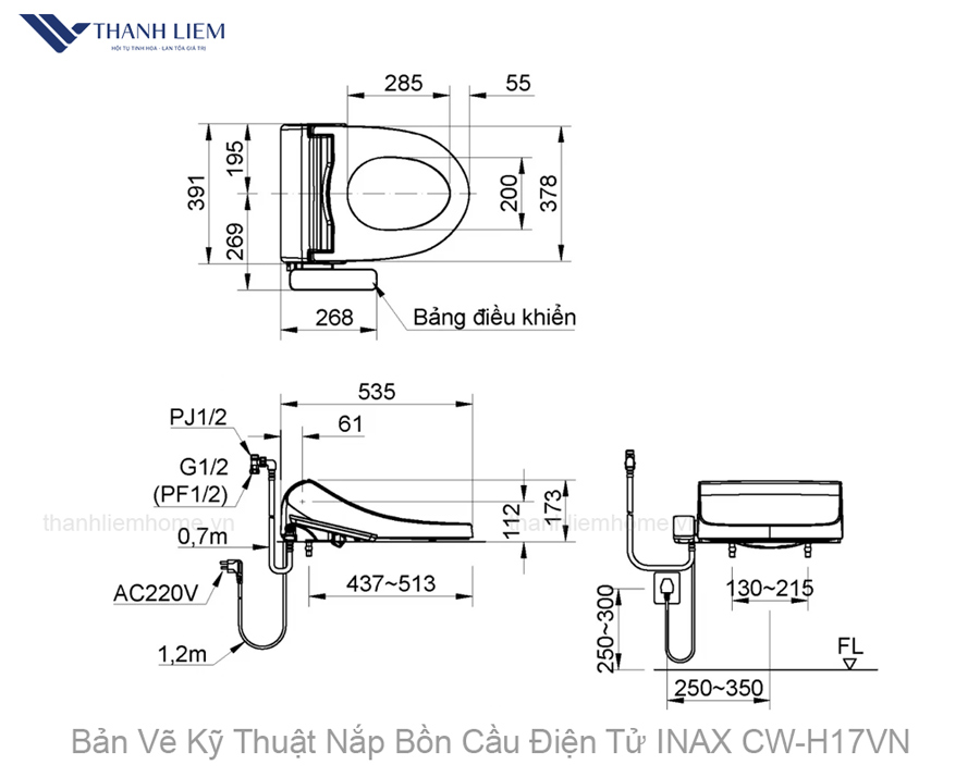 nap bon cau dien tu inax cw-h17vn