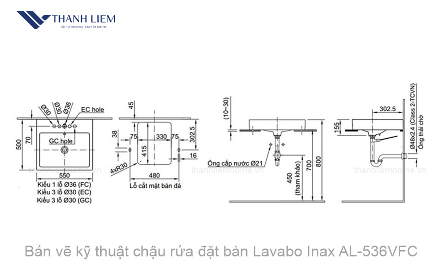 chau rua dat ban inax al-536vfc