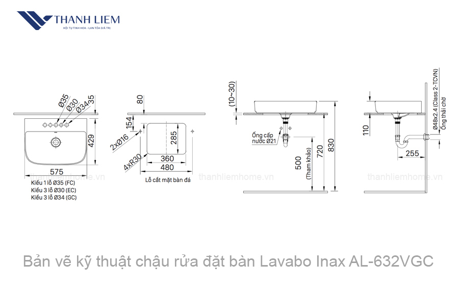 chau rua dat ban inax al-632vgc