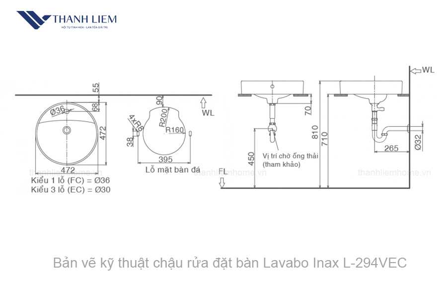 chau rua dat ban inax l-294vec