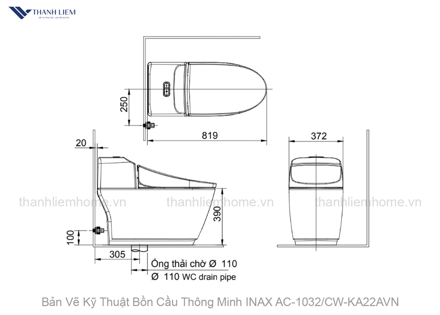 bon cau thong minh inax ac-1032cw-ka22avn