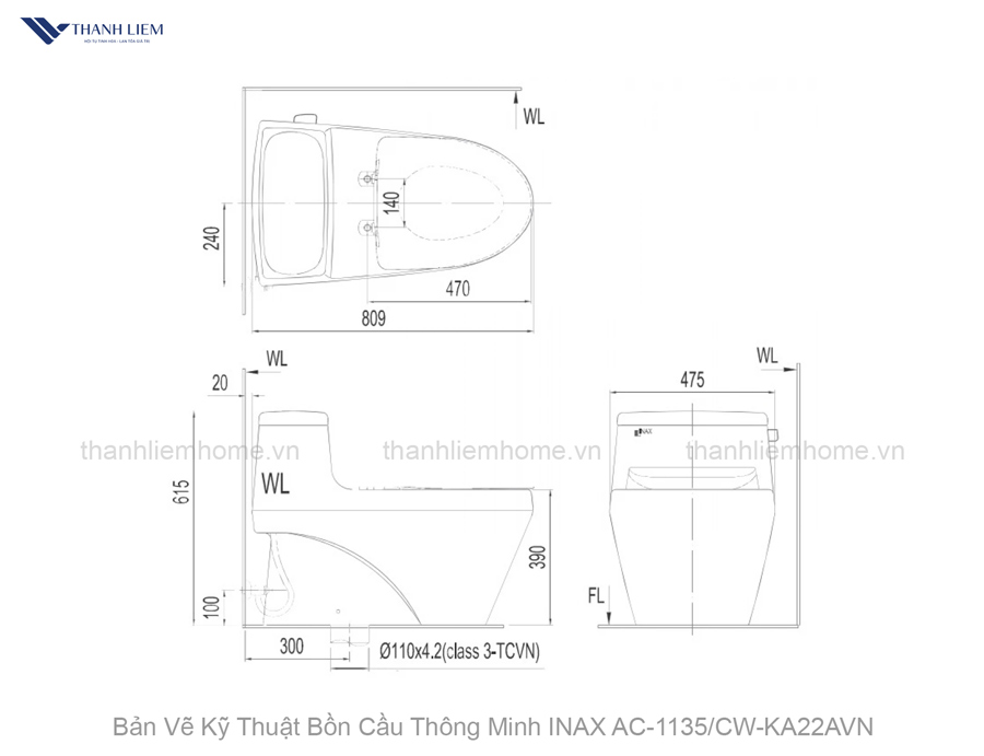 bon cau thong minh inax ac-1135cw-ka22avn