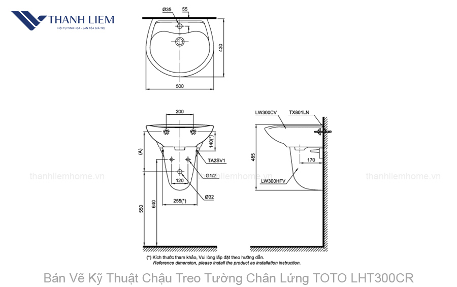 chau treo tuong chan lung toto lht300cr