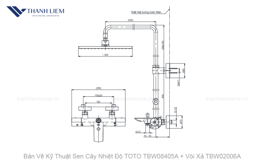 sen cay nhiet do toto tbww08405a + voi xay tbw02006a