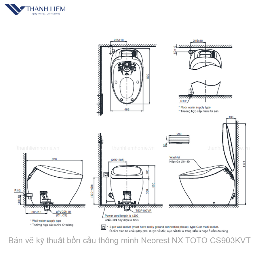 bon cau thong minh Neorest NX TOTO CS903KVT
