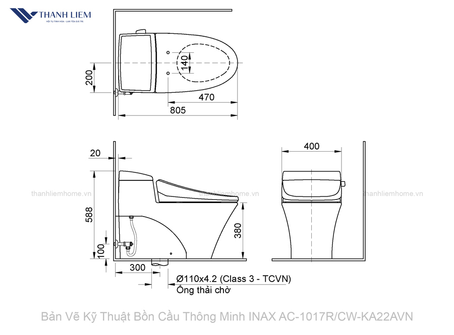 bon cau thong minh inax ac-1017rcw-ka22avn