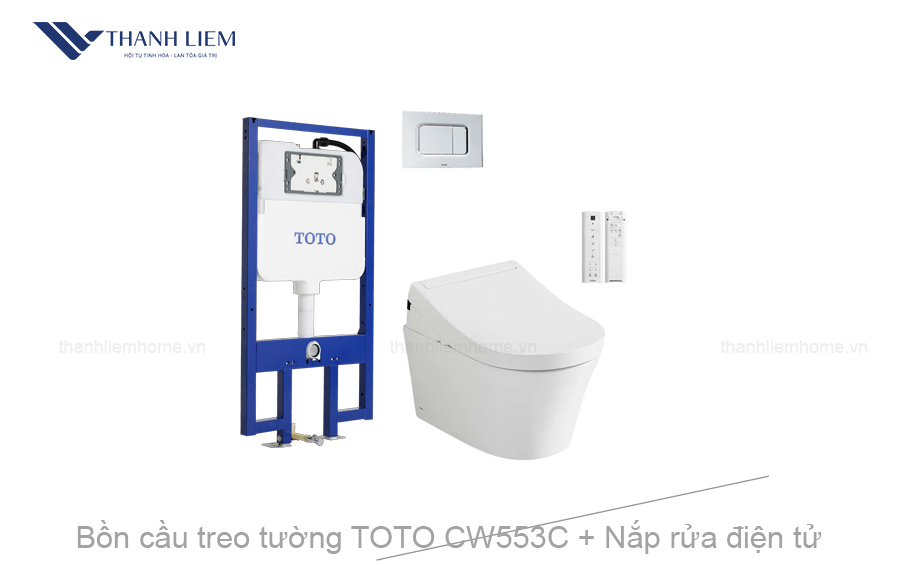 bon cau treo tuong toto cw553c + nap rua dien tu