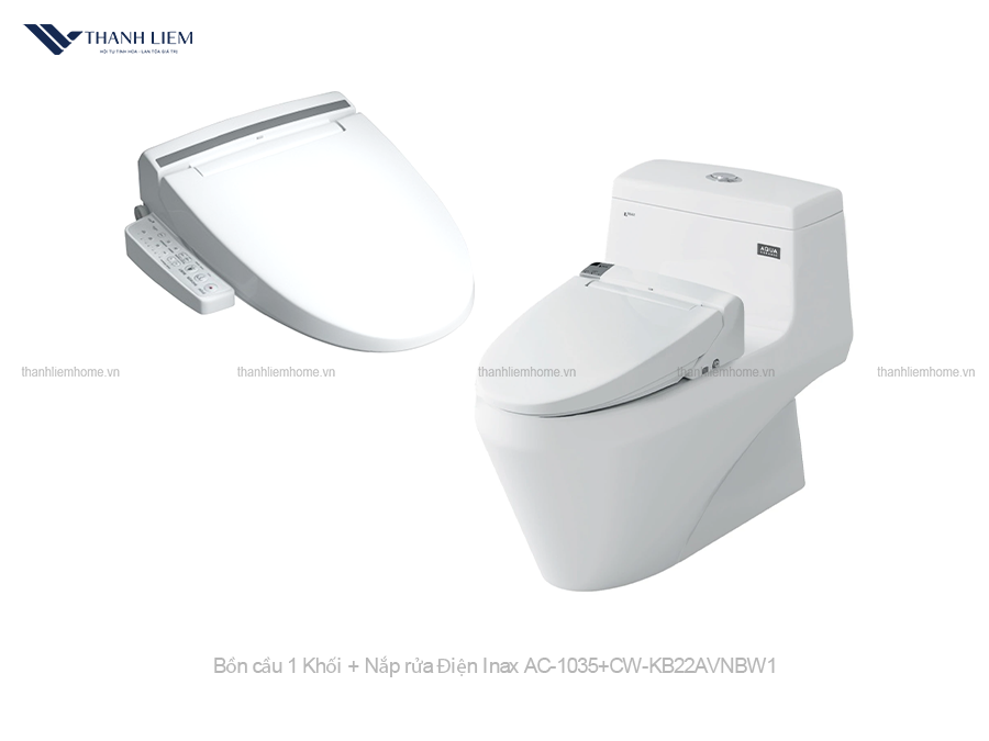 ban cau 1 khoi inax ac-1035 + nap rua dien cw-kb22avn