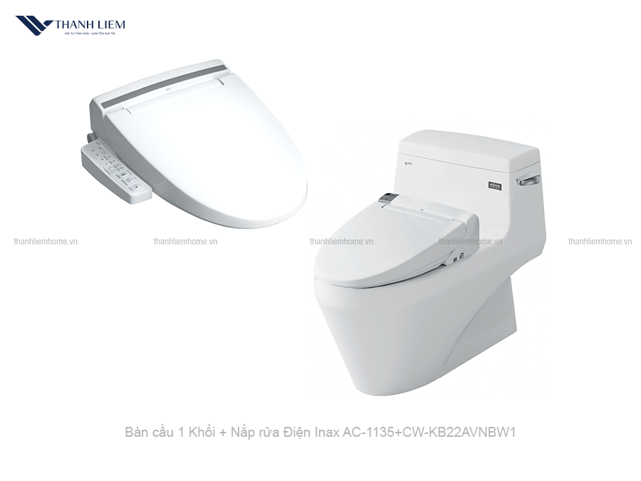 ban cau 1 khoi inax ac-1135 + nap rua dien cw-kb22avn