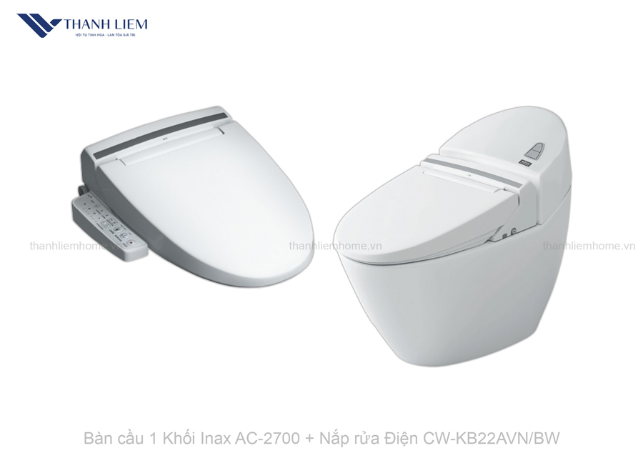 ban cau 1 khoi inax ac-2700 + nap rua dien cw-kb22avn