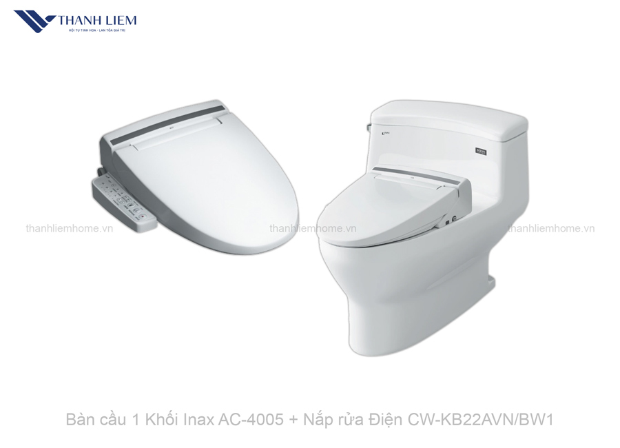 ban cau 1 khoi inax ac-4005 + nap rua dien cw-kb22avn