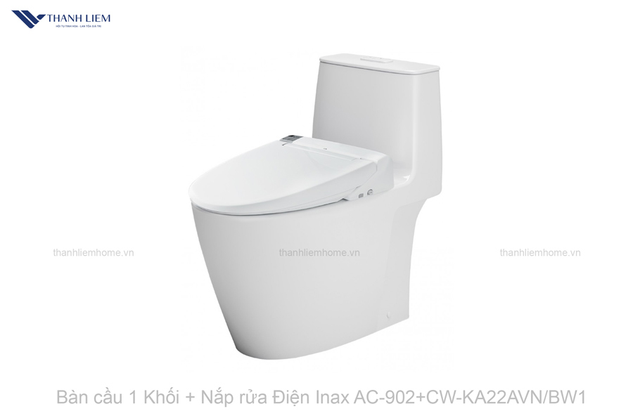 ban cau 1 khoi + nap rua dien inax ACT-902+CW-KA22AVNBW1
