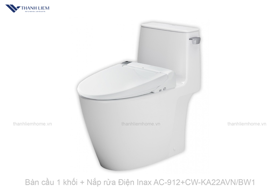 ban cau 1 khoi + nap rua dien inax AC-912+CW-KA22AVNBW1