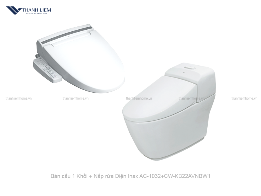 bon cau 1 khoi inax ac-1032 + nap rua dien cw-kb22avn