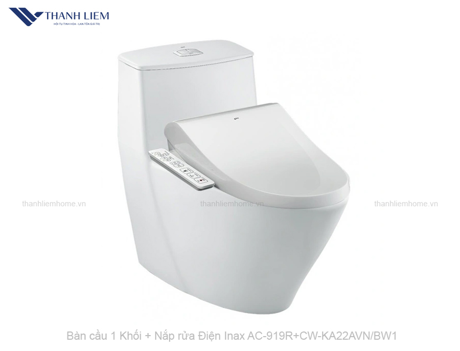 bon cau 1 khoi + nap rua dien tu Inax AC-919R+CW-KA22AVNBW1