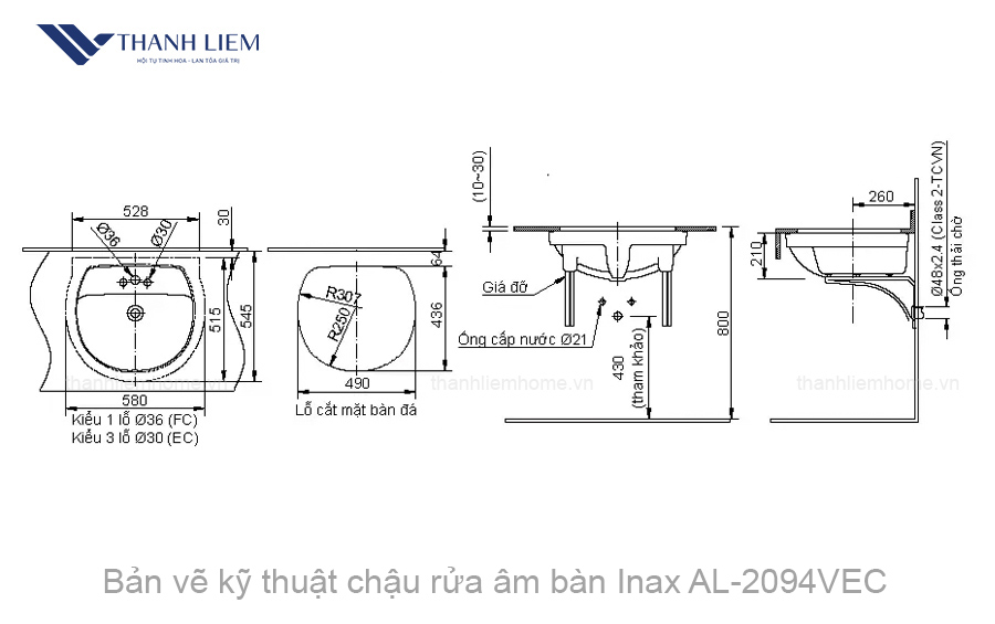 chau rua am ban inax al-2094vec