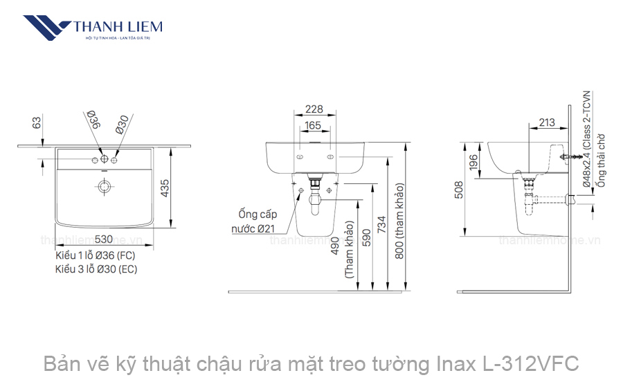 chau rua mat treo tuong inax l-312vfc