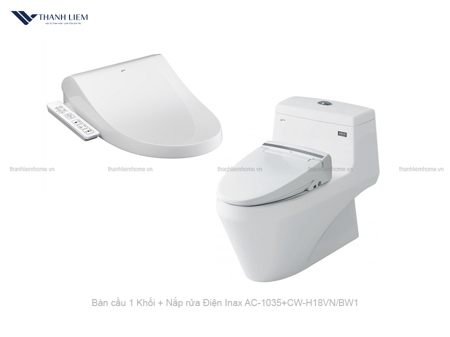 bon cau 1 khoi inax ac-1035 + nap rua dien cw-h18vn