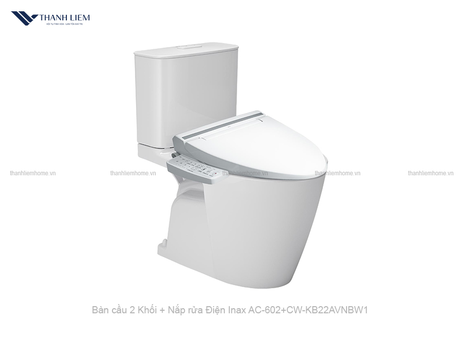 bon cau 2 khoi inax ac-602 + nap rua dien cw-kb22avn