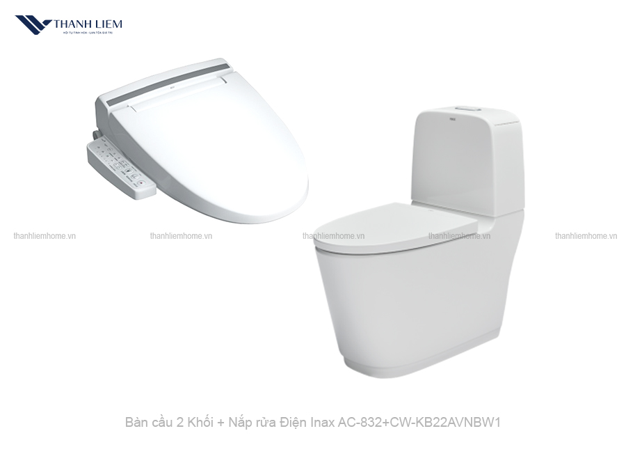 bon cau 2 khoi inax ac-832 + nap rua dien cw-kb22avn