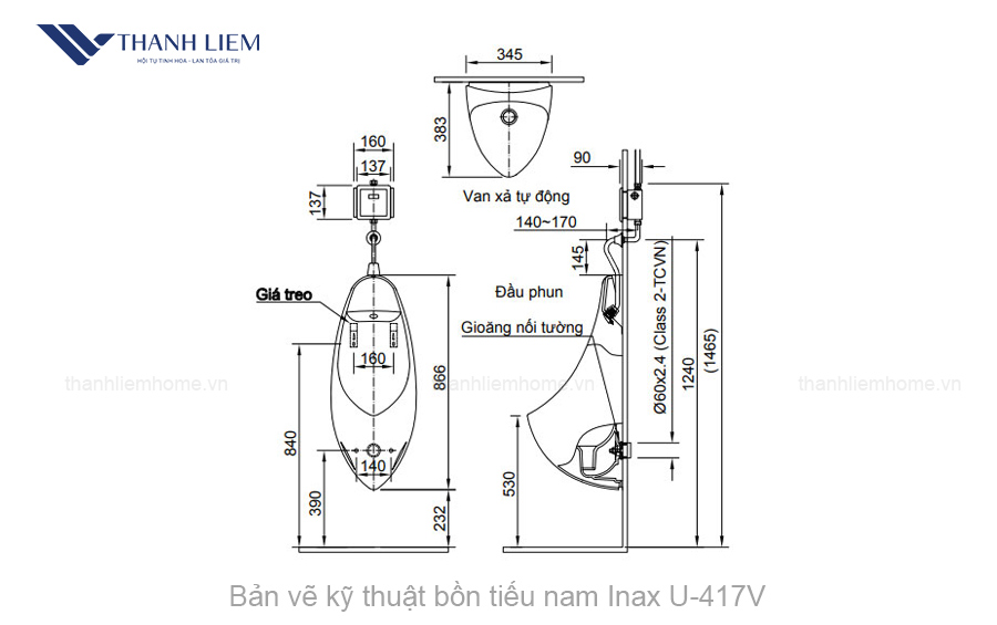 bon tieu nam inax u-417v