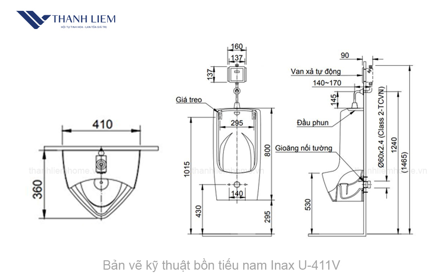 bon tieu nam treo tuong inax u-411v