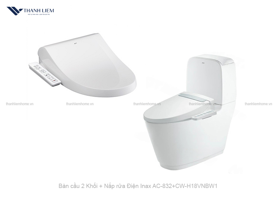 bon cau 2 khoi inax ac-832 + nap rua dien cw-h18vn