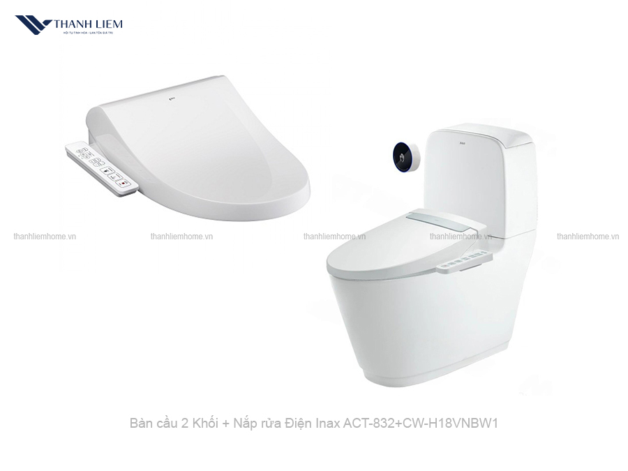 bon cau 2 khoi inax act-832 + nap rua dien cw-h18vn