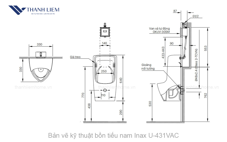 bon tieu nam inax u-431vac
