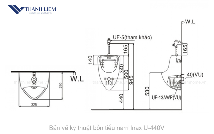 bon tieu nam treo tuong inax u-440v