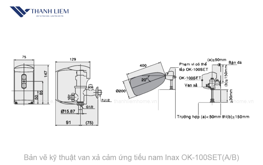 van xa cam ung tieu nam inax ok-100set