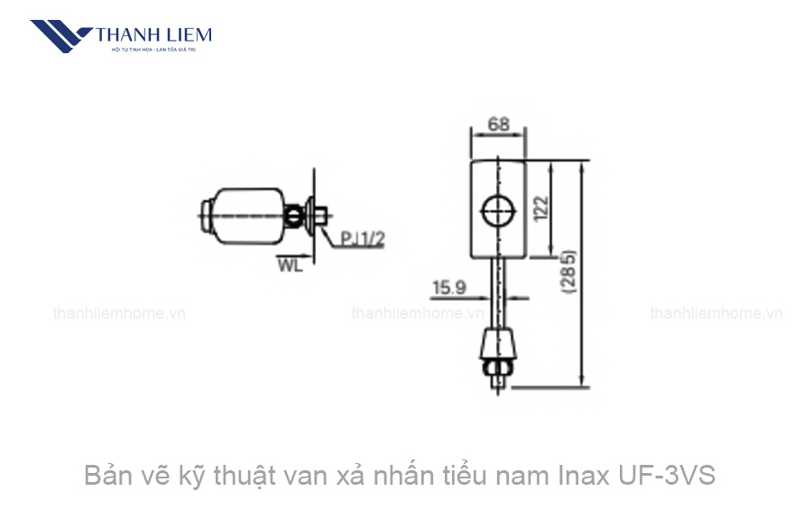 van xa nhan tieu nam inax uf-3vs