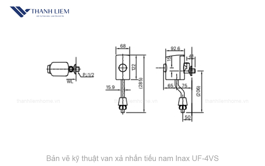 van xa nhan tieu nam inax uf-4vs