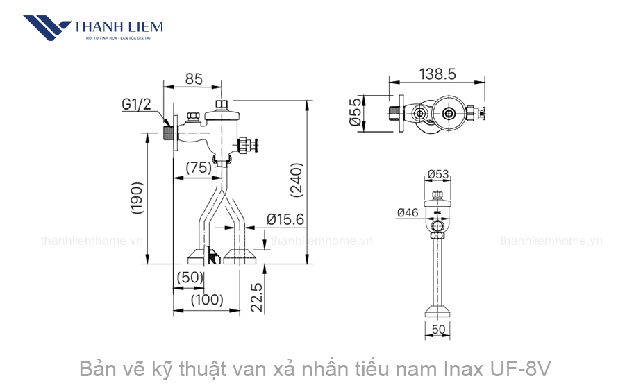 van xa nhan tieu nam inax uf-8v