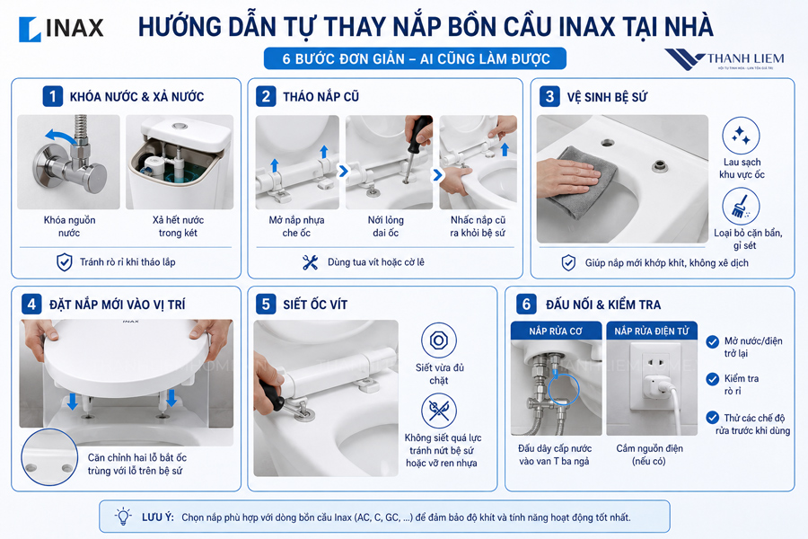 huong dan tu thay nap bon cau inax tai nha