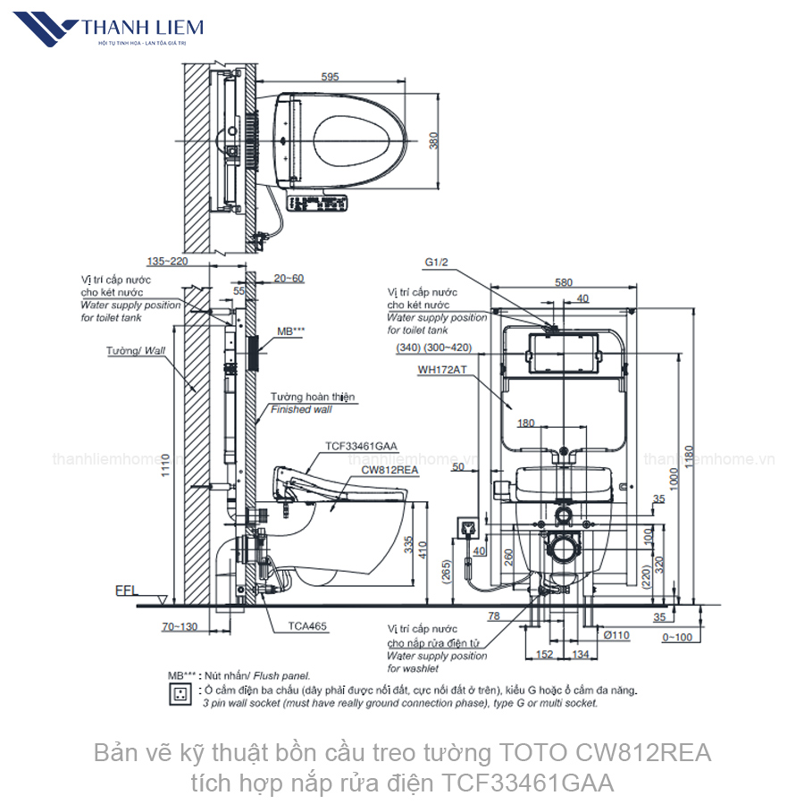bon cau treo tuong toto cw812rea kem nap rua dien tcf33461gaa