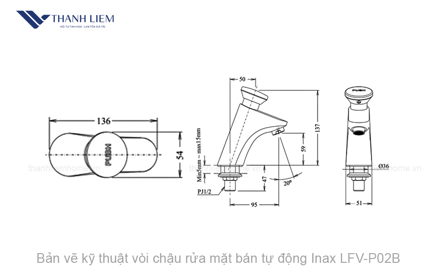 voi chau rua mat ban tu dong inax lfv-p02b