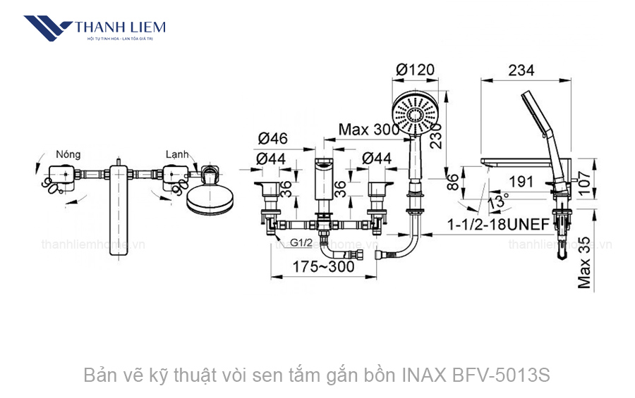 voi sen tam gan bon inax bfv-5013s